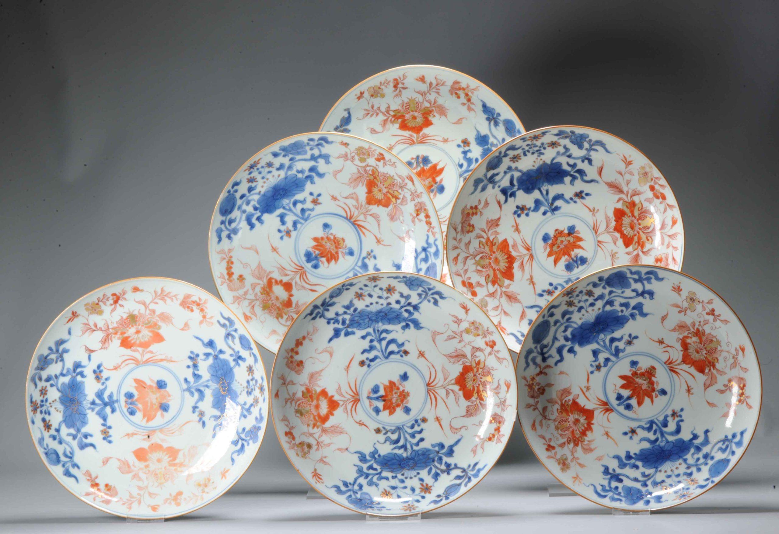 Antiquités 18ème siècle chinoises Imari Porcelain Sets Dinner Plates Décoration murale en vente 2