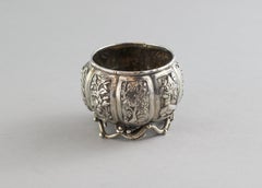 Antique 18th Century Chinese Miniature Silver Cellar by Cumshing, circa 1780s