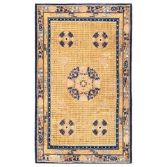 Antique 18th Century Chinese Ningxia Rug. 6 ft x 9 ft 9 in