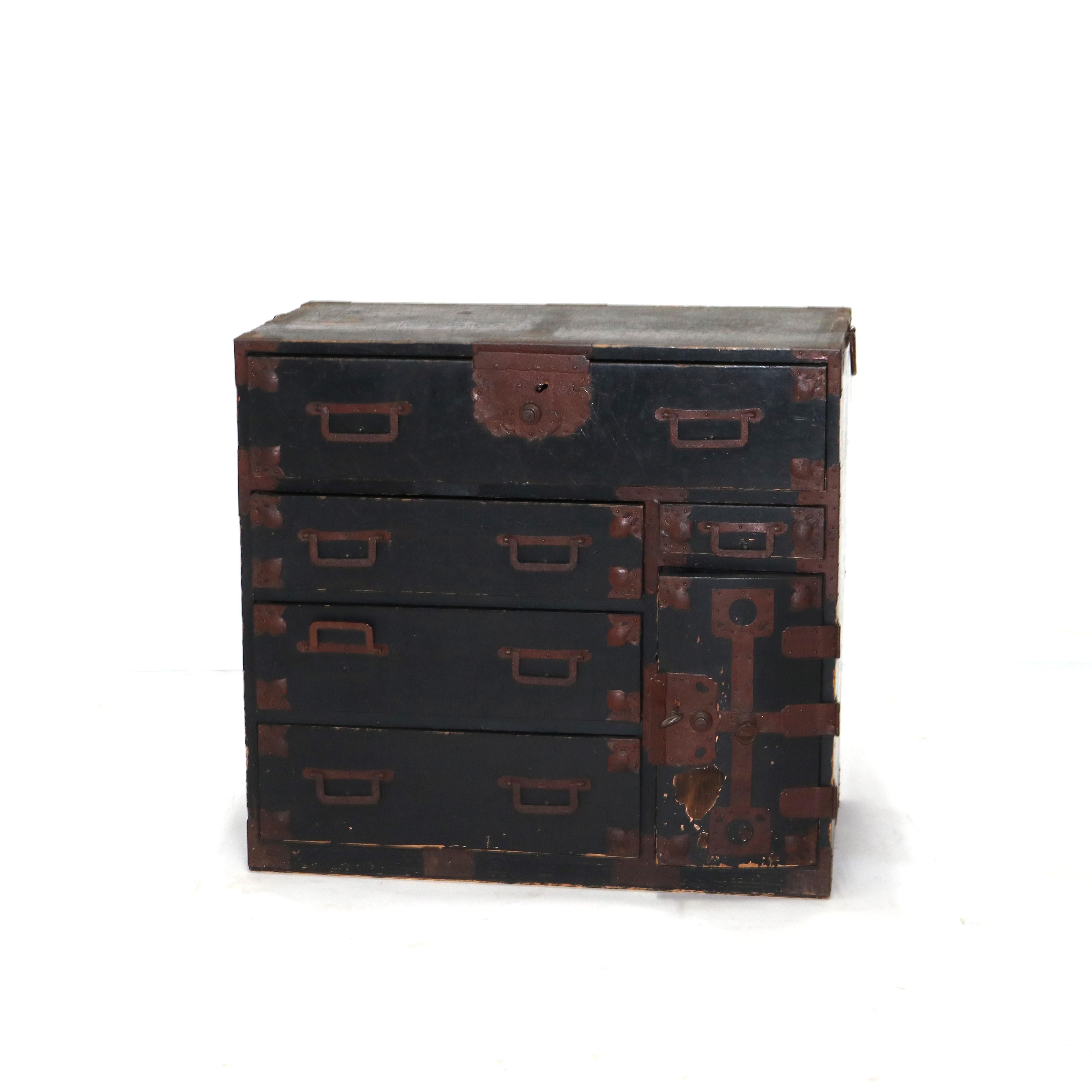 Asian Antique 18th Century Chinese Tea Cabinet with Bronze Hardware C1790 For Sale