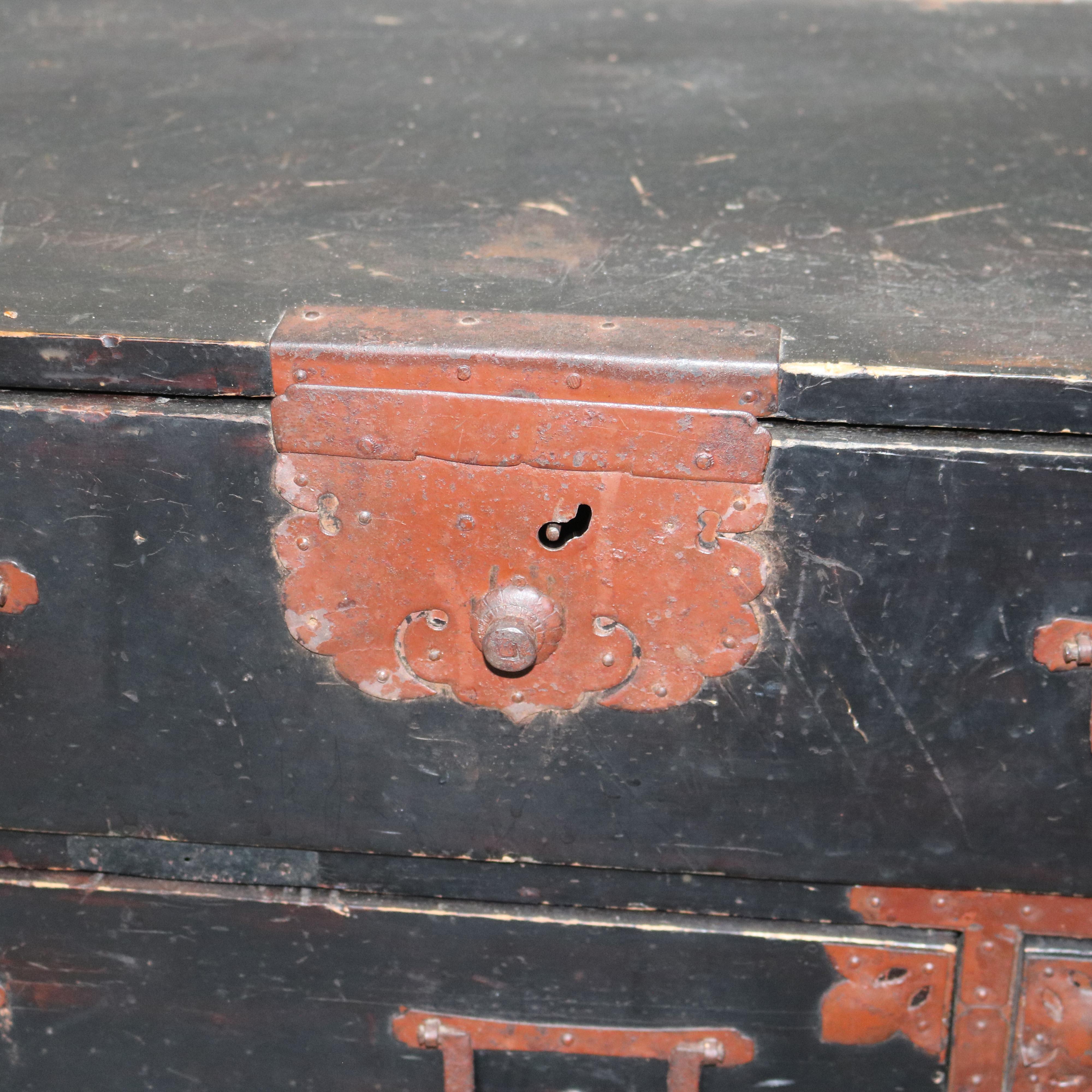 18th Century and Earlier Antique 18th Century Chinese Tea Cabinet with Bronze Hardware C1790 For Sale