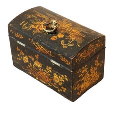 Antique 18th Century Chinoiserie Decorated Tea Caddy