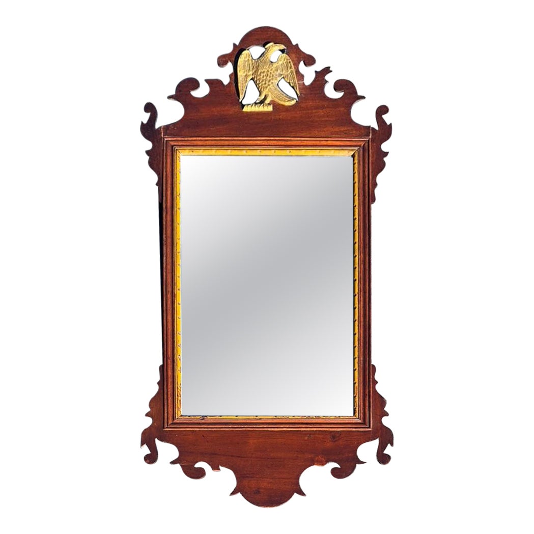 Antique 18th Century Chippendale Wall Mirror with Eagle Crest For Sale
