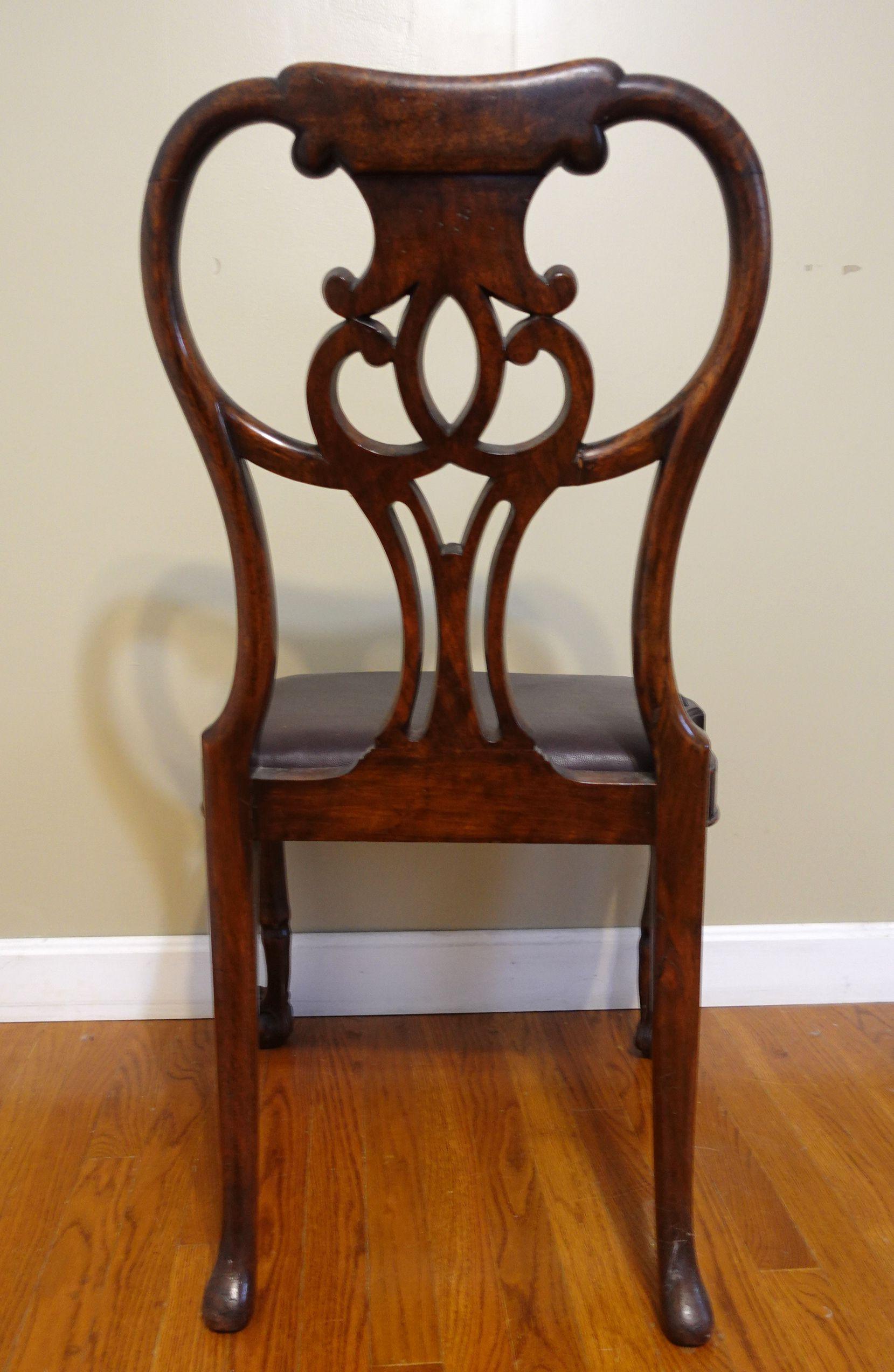 Antique 18th Century Chippendale Walnut Side Chair Burl Walnut For Sale 3