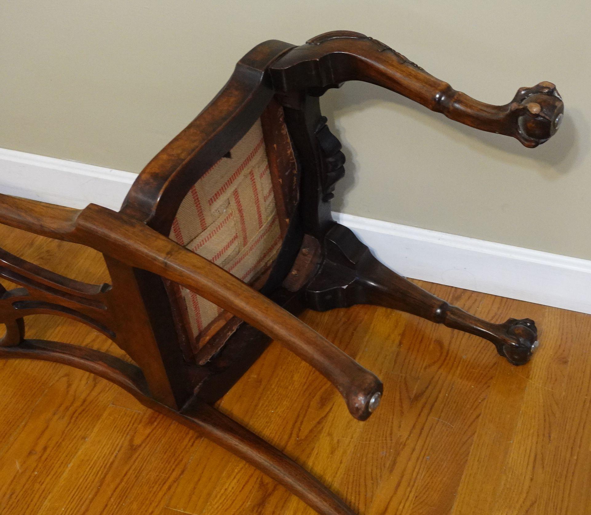 Antique 18th Century Chippendale Walnut Side Chair Burl Walnut For Sale 11