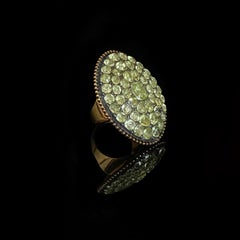 Antique 18th Century Chrysolite Chrysoberyl Cocktail Ring Portuguese, circa 1780