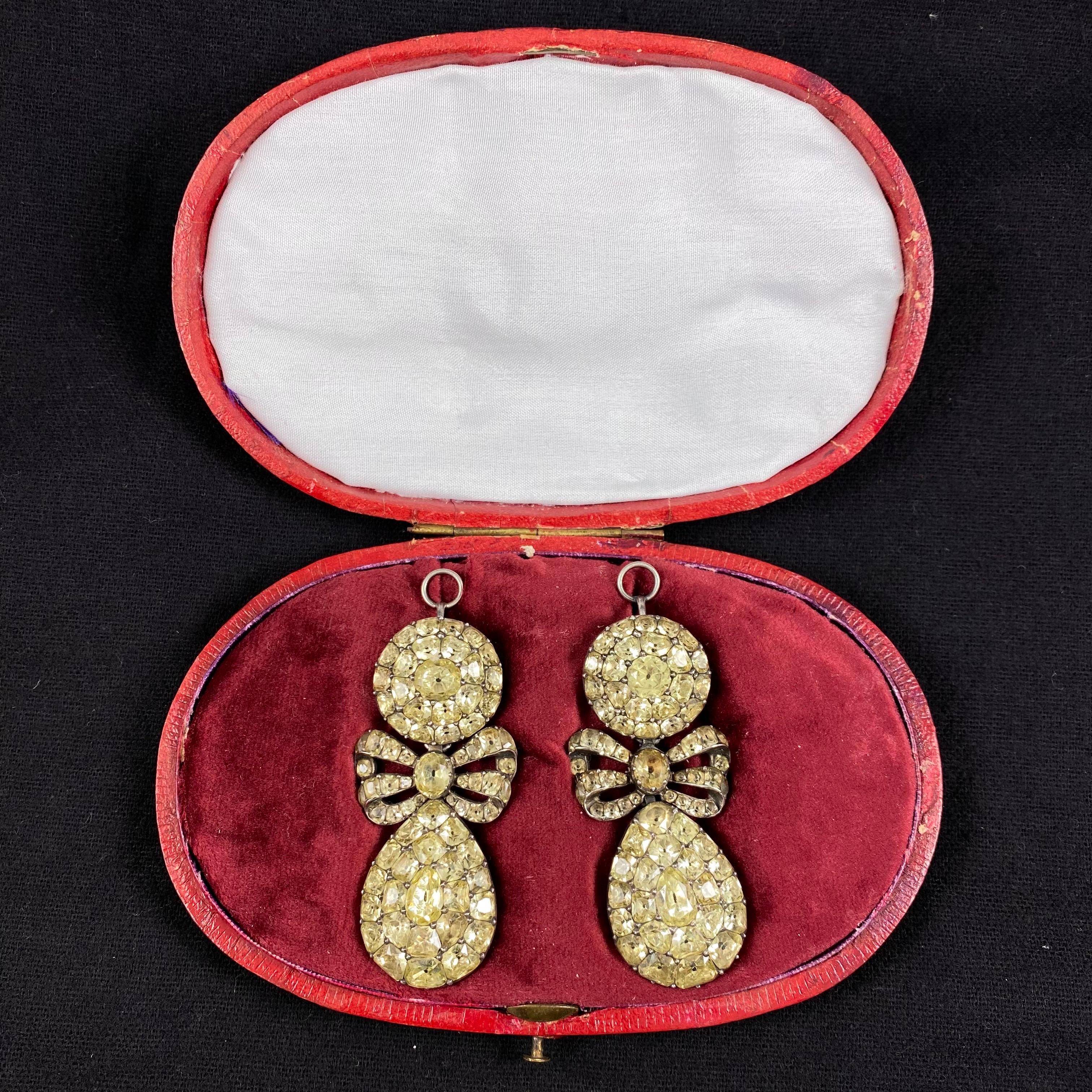 Antique 18th Century Chrysolite Chrysoberyl Pendant Earrings Portuguese c. 1770 11