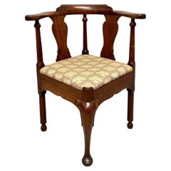 Antique 18th Century Circa 1750 American Colonial Walnut Corner Chair