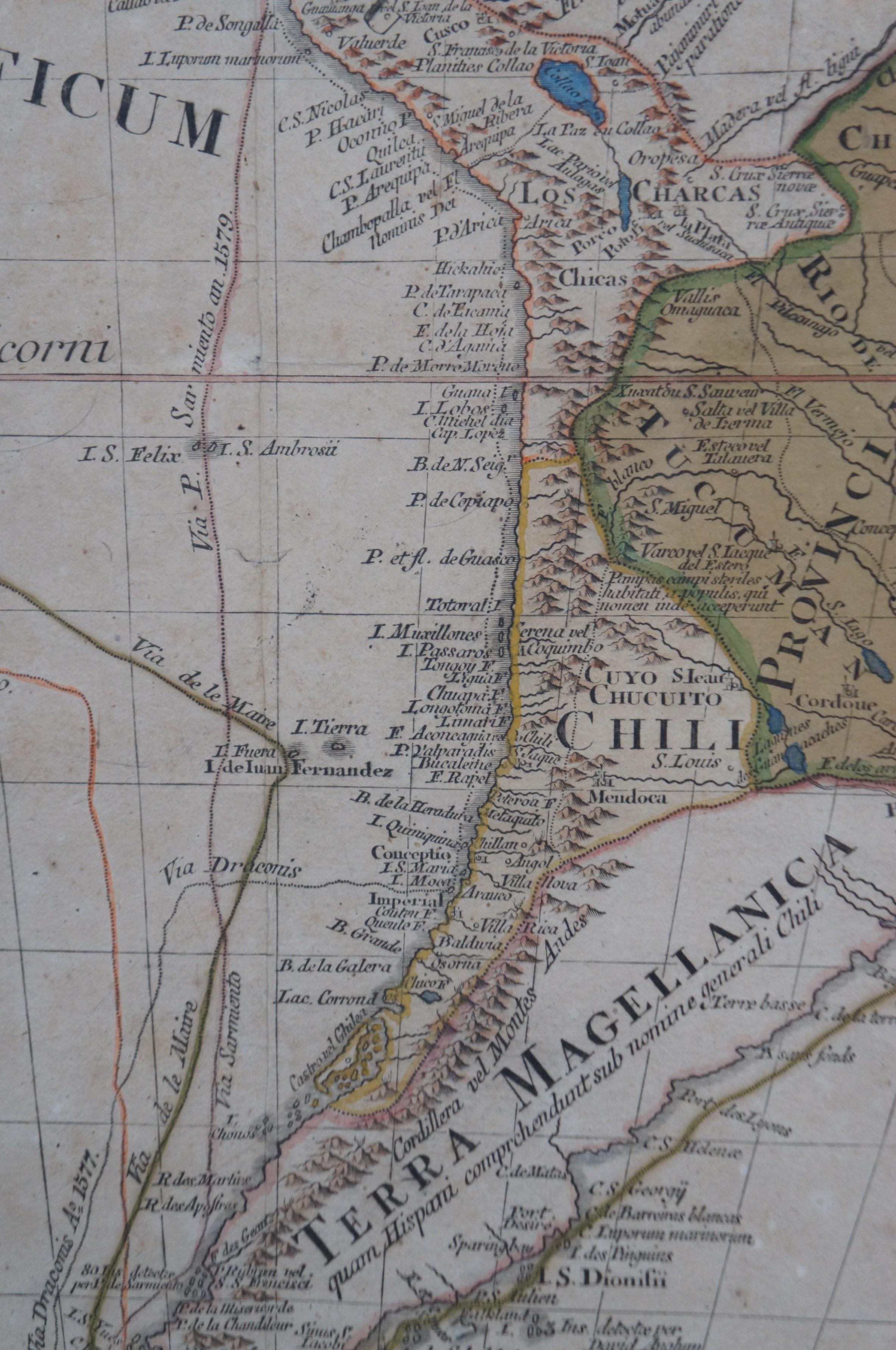 Siglo XVIII Antiguo Conrad Lotter Septentrionalis Meridionalis Mapas Americanos en venta 5