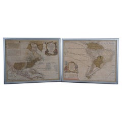 18th Century Antique Conrad Lotter Septentrionalis Meridionalis American Maps