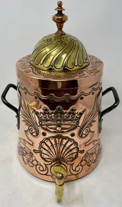 Antique 18th Century Copper and Brass Original Spigot Tea Dispenser