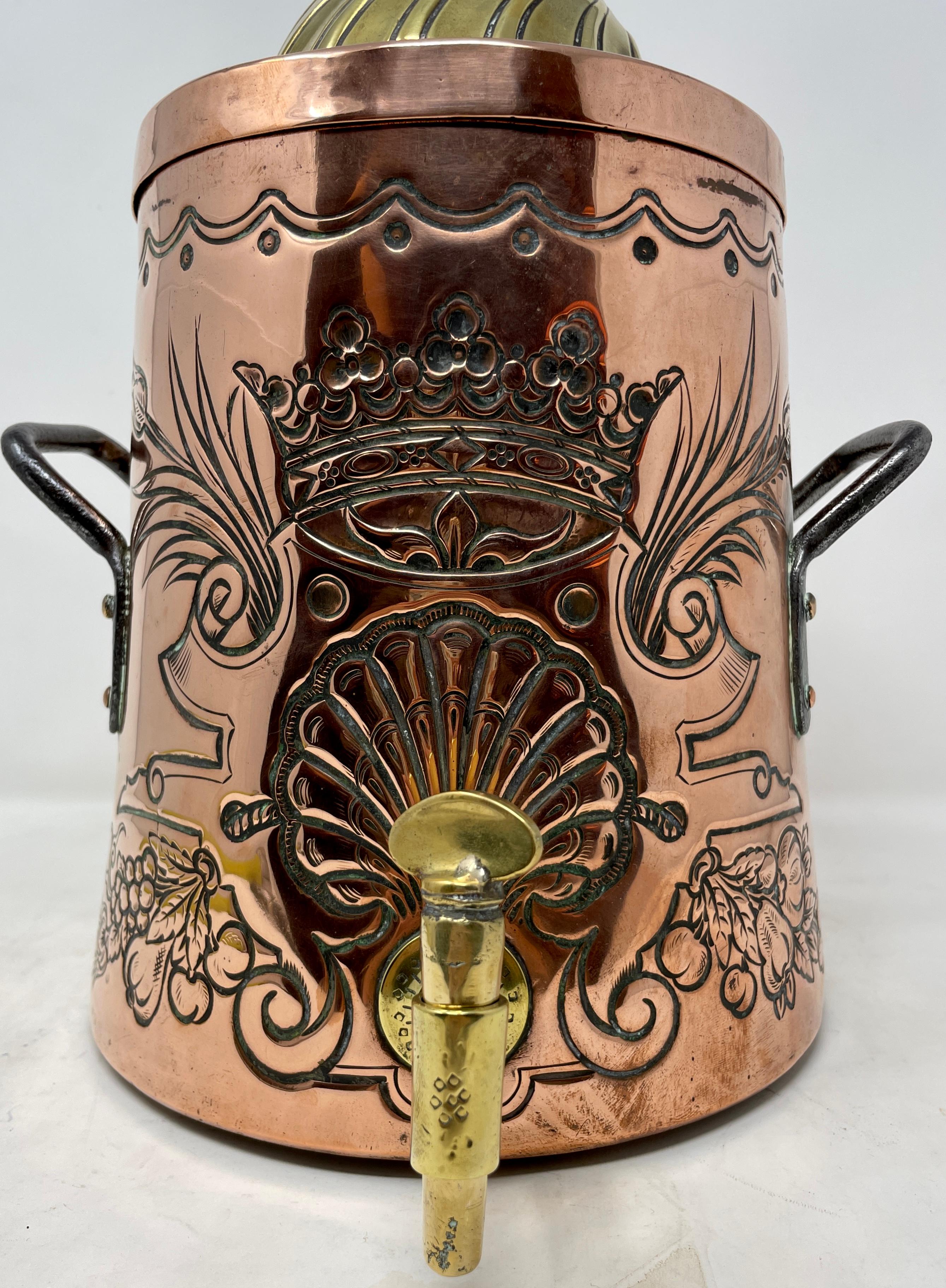 Antik 18. Jahrhundert Kupfer und Messing Original Spigot Tee Spender (Englisch) im Angebot