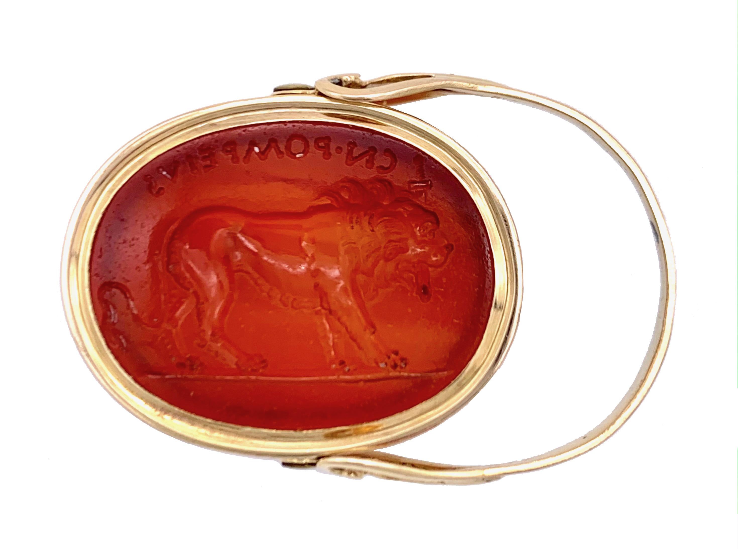 George III Antique 18th Century Cornelian Intaglio Ring 18kt Gold