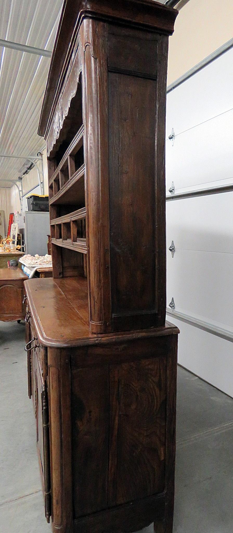 Walnut 1770s Antique French Country Louis XV Pewter Jelly Cupboard Cabinet