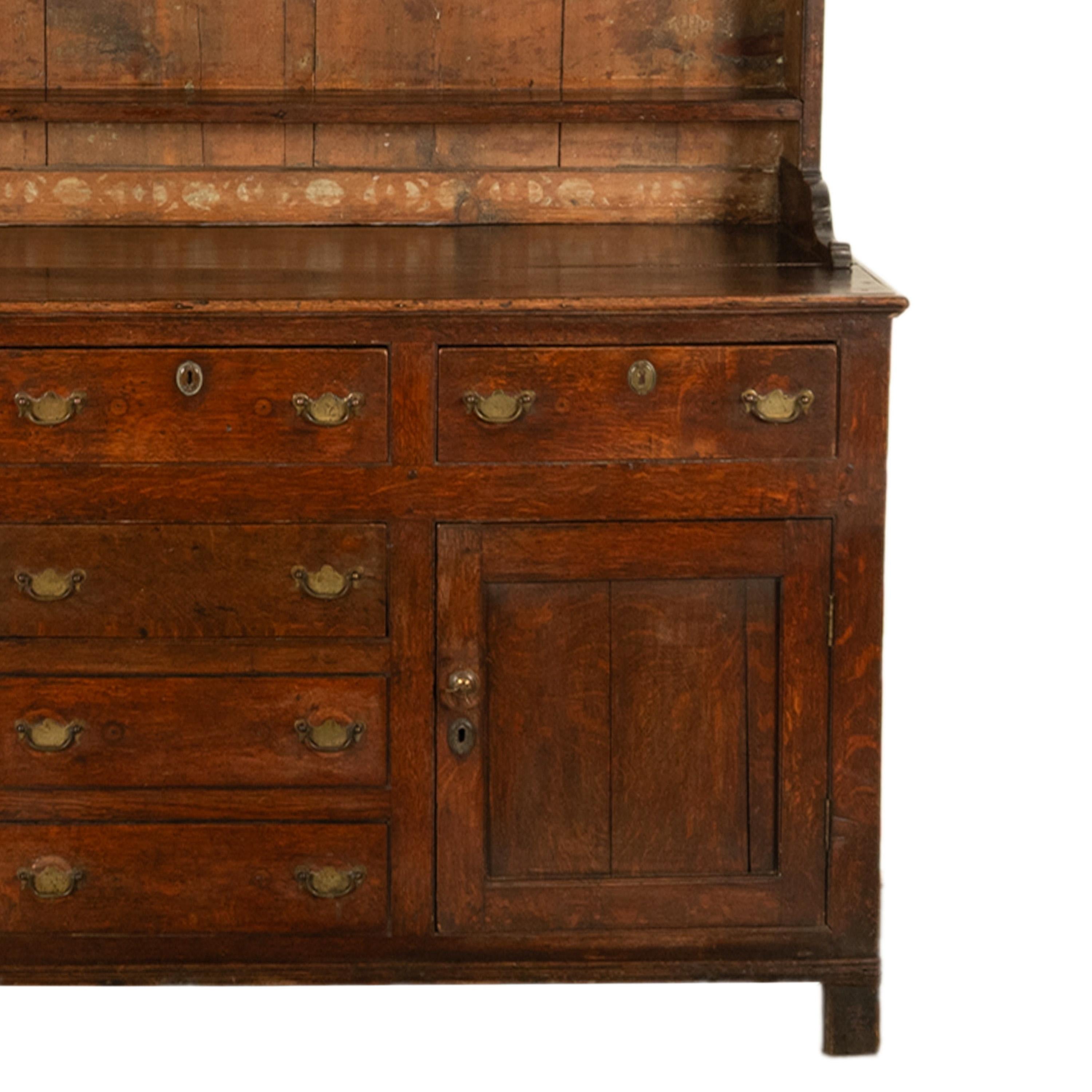 Antique 18th Century Country Oak George III Welsh Dresser & Plate Rack 1780 For Sale 9