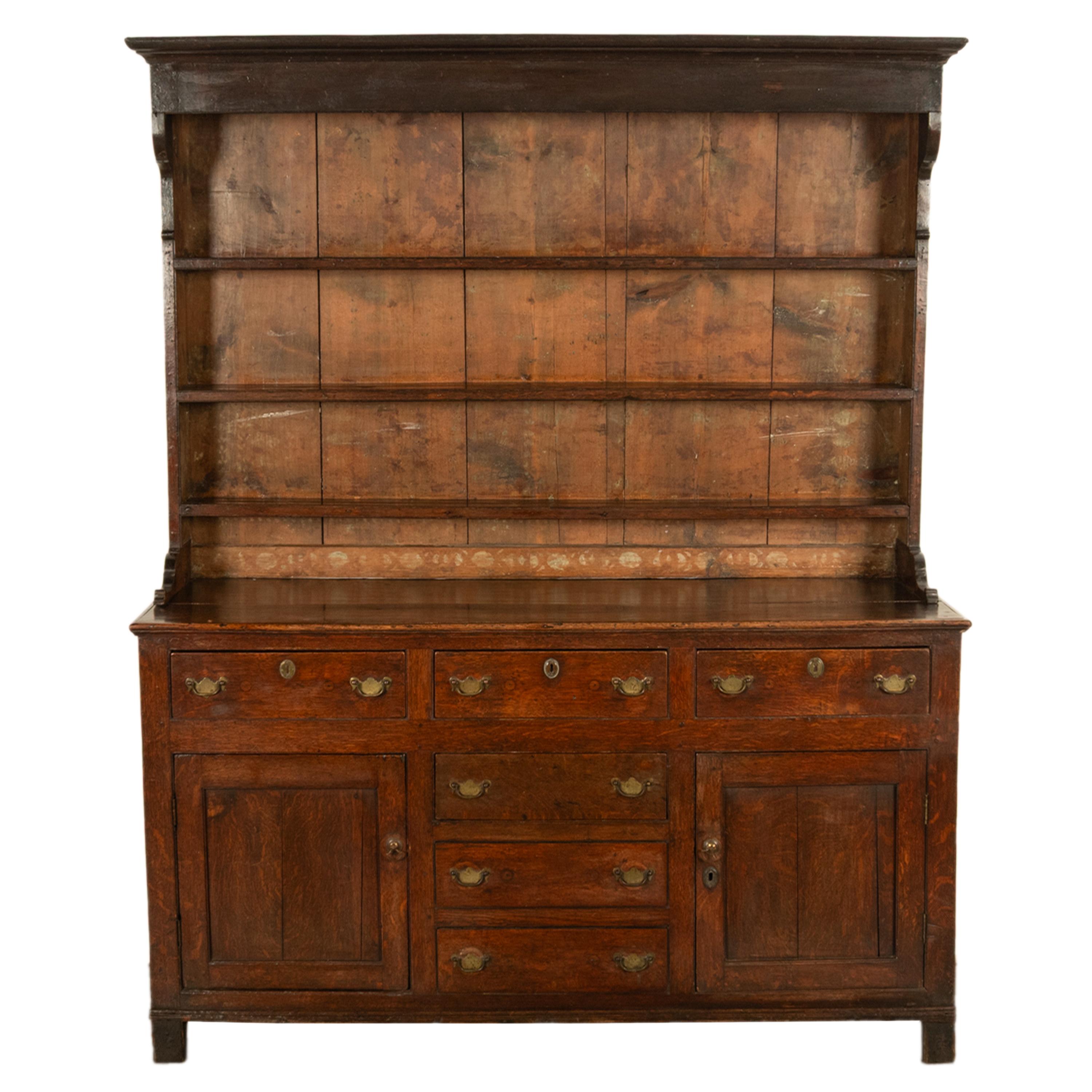 Antique 18th Century Country Oak George III Welsh Dresser & Plate Rack 1780 For Sale 5
