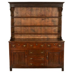 Antique 18th Century Country Oak George III Welsh Dresser & Plate Rack 1780