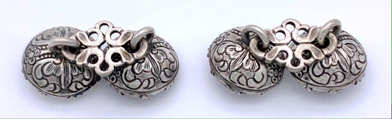 Antique 18th Century Crystal Silver Cufflinks In Good Condition For Sale In Munich, Bavaria