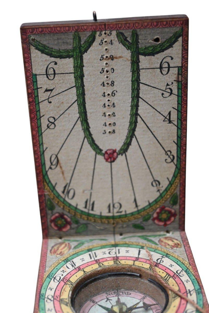 Allemand Sundial et boussole portable Diptyque du 18ème siècle par Beringer en vente