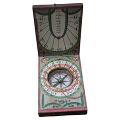 Antikes Diptychon-Porträt Sundial und Kompass aus dem 18. Jahrhundert von Beringer