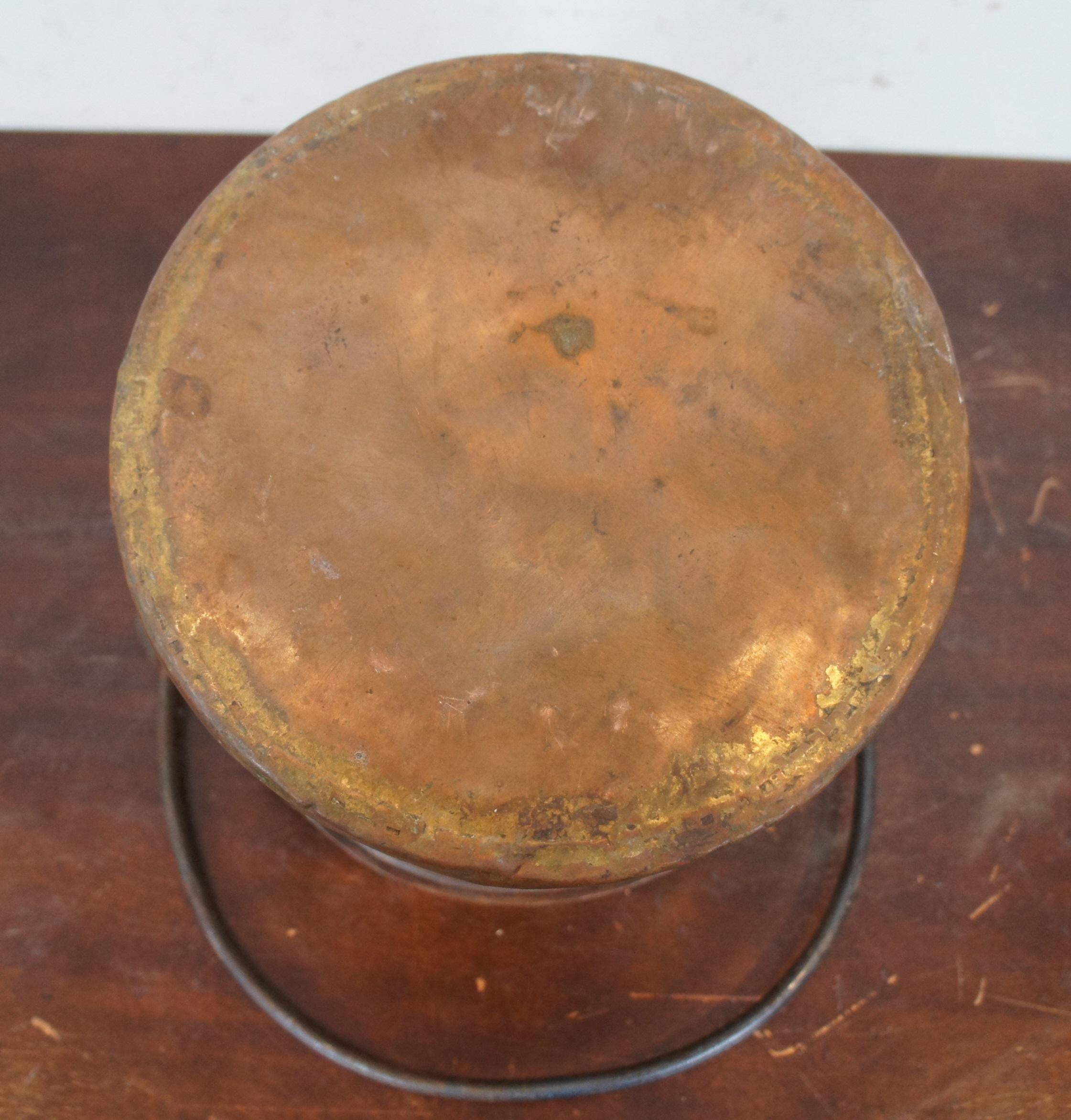 Antique 18th Century Dovetailed Copper Bucket Pail Cauldron Pot In Good Condition In Dayton, OH