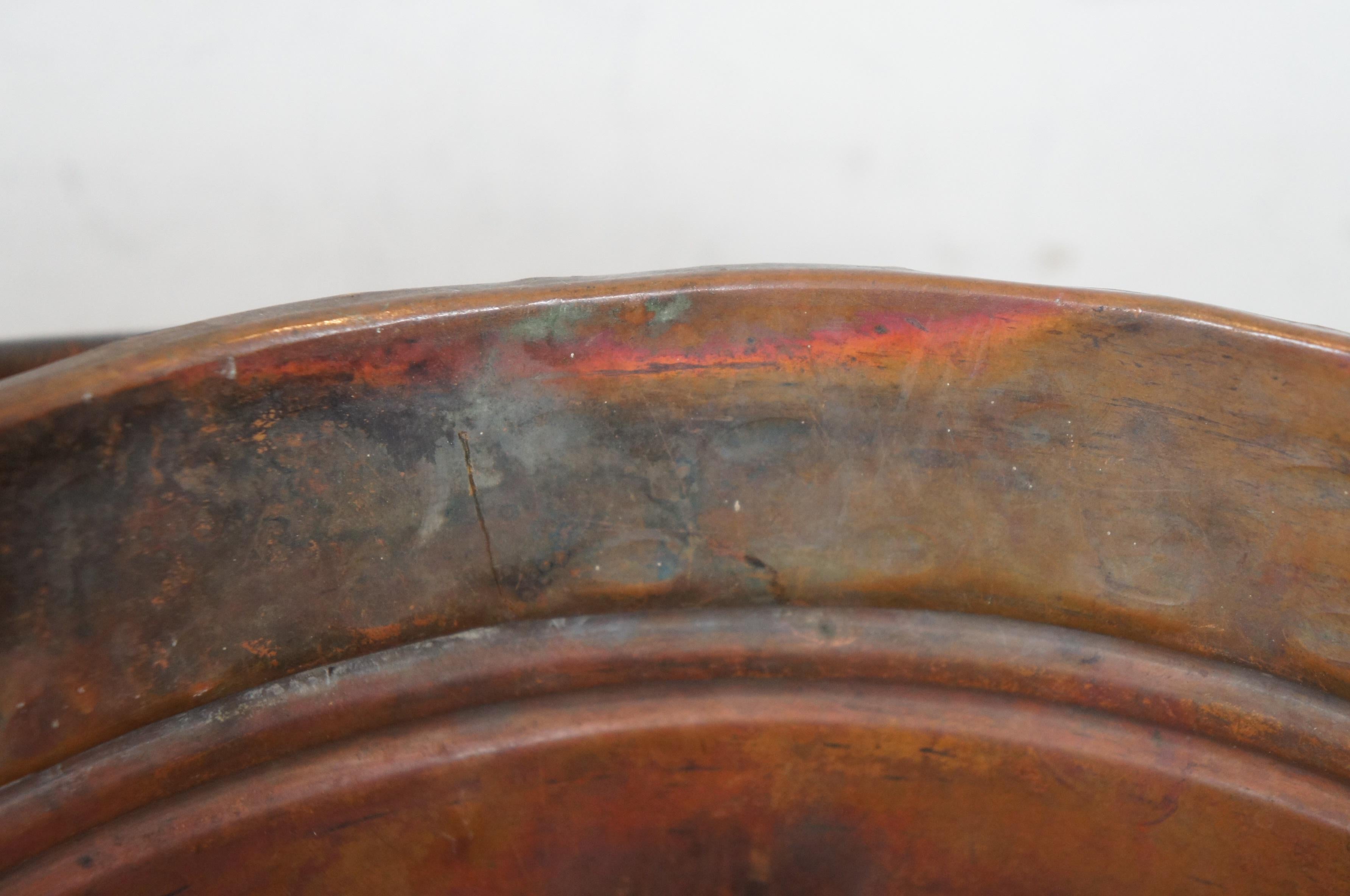 Antique 18th Century Dovetailed Copper Bucket Pail Cauldron Pot 2