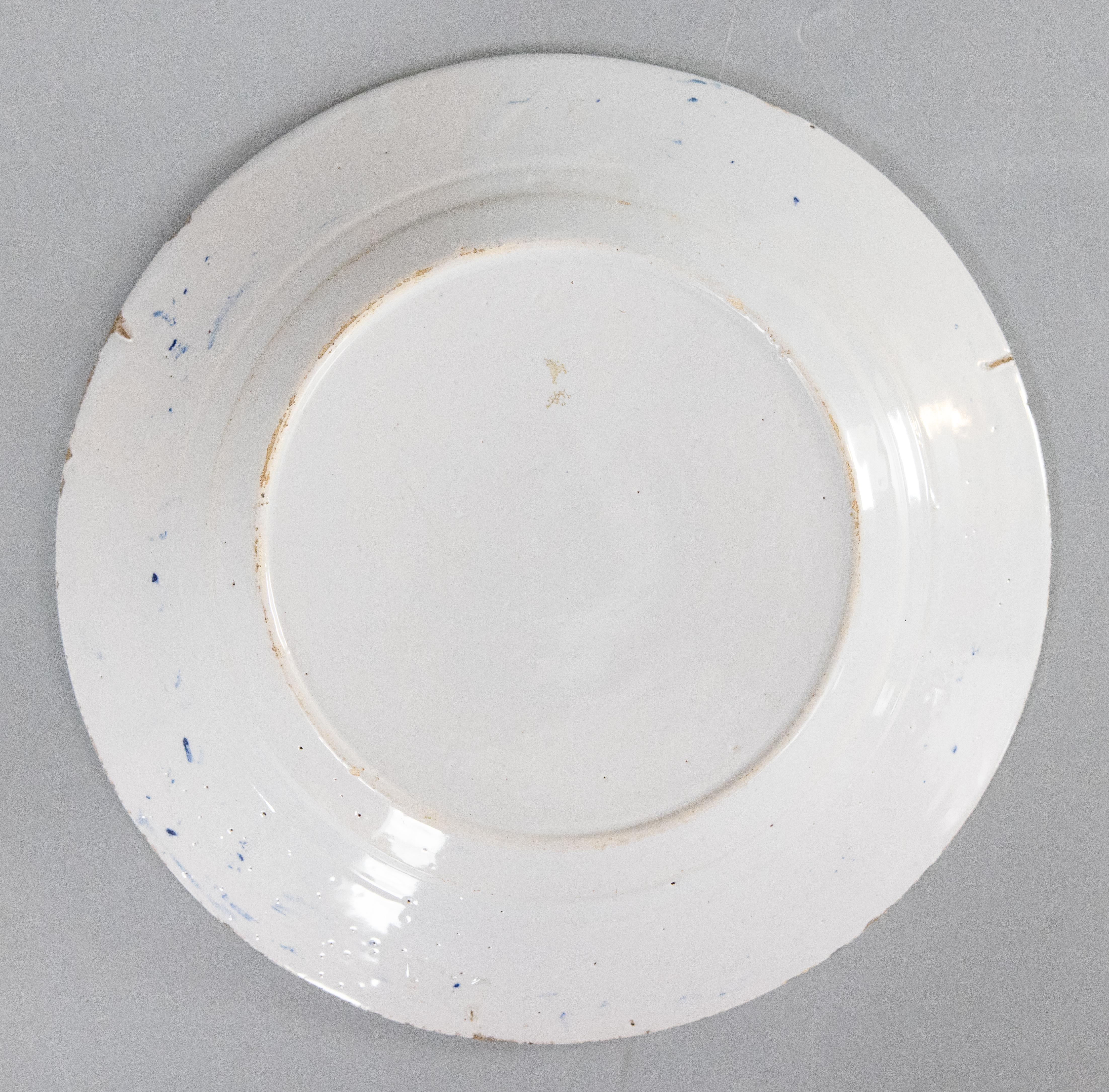 Antiguo plato floral de loza holandesa de Delft del siglo XVIII Glaseado en venta