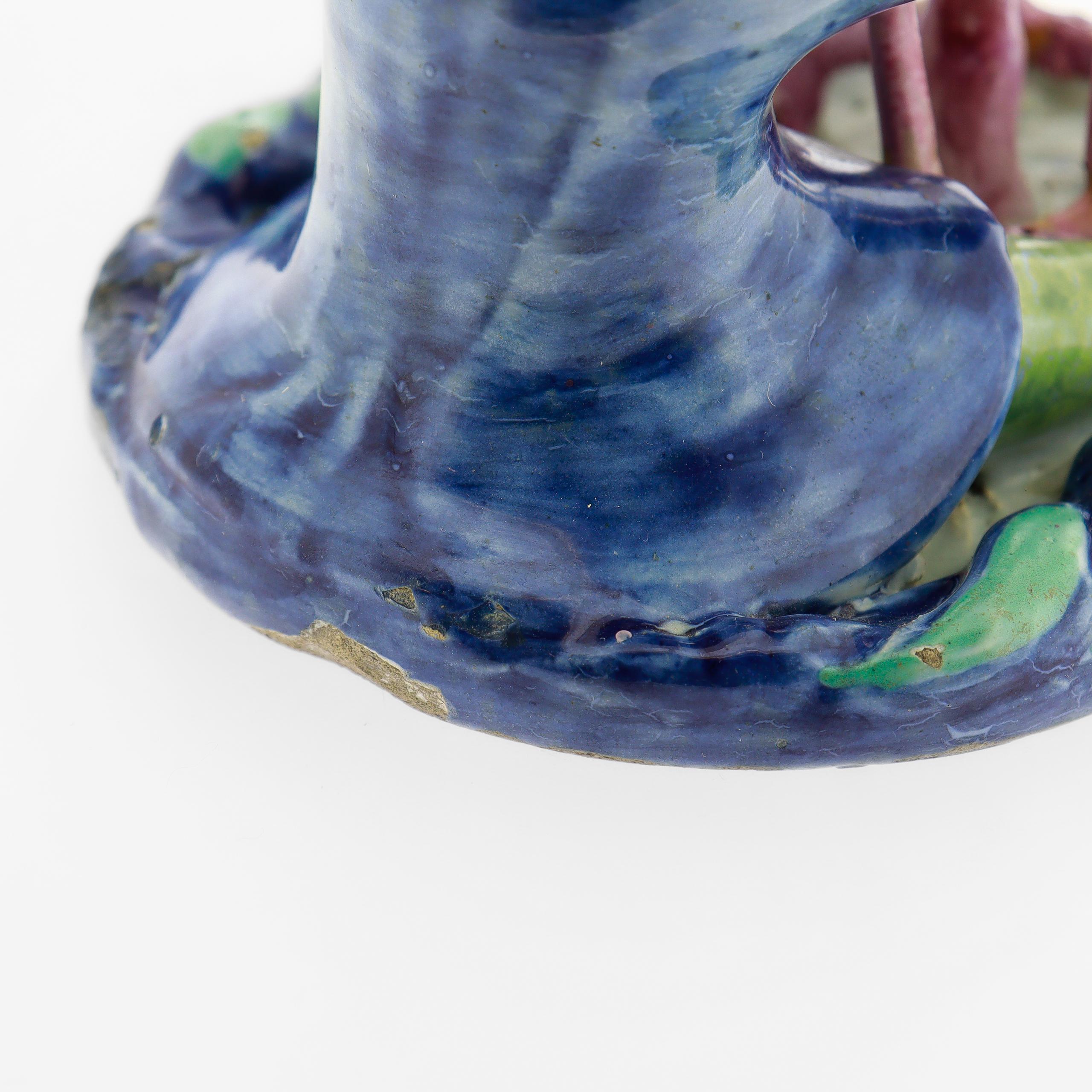 Antique 18th Century Dutch Delft Figurine of a Boy holding a Birdcage with Bird For Sale 14