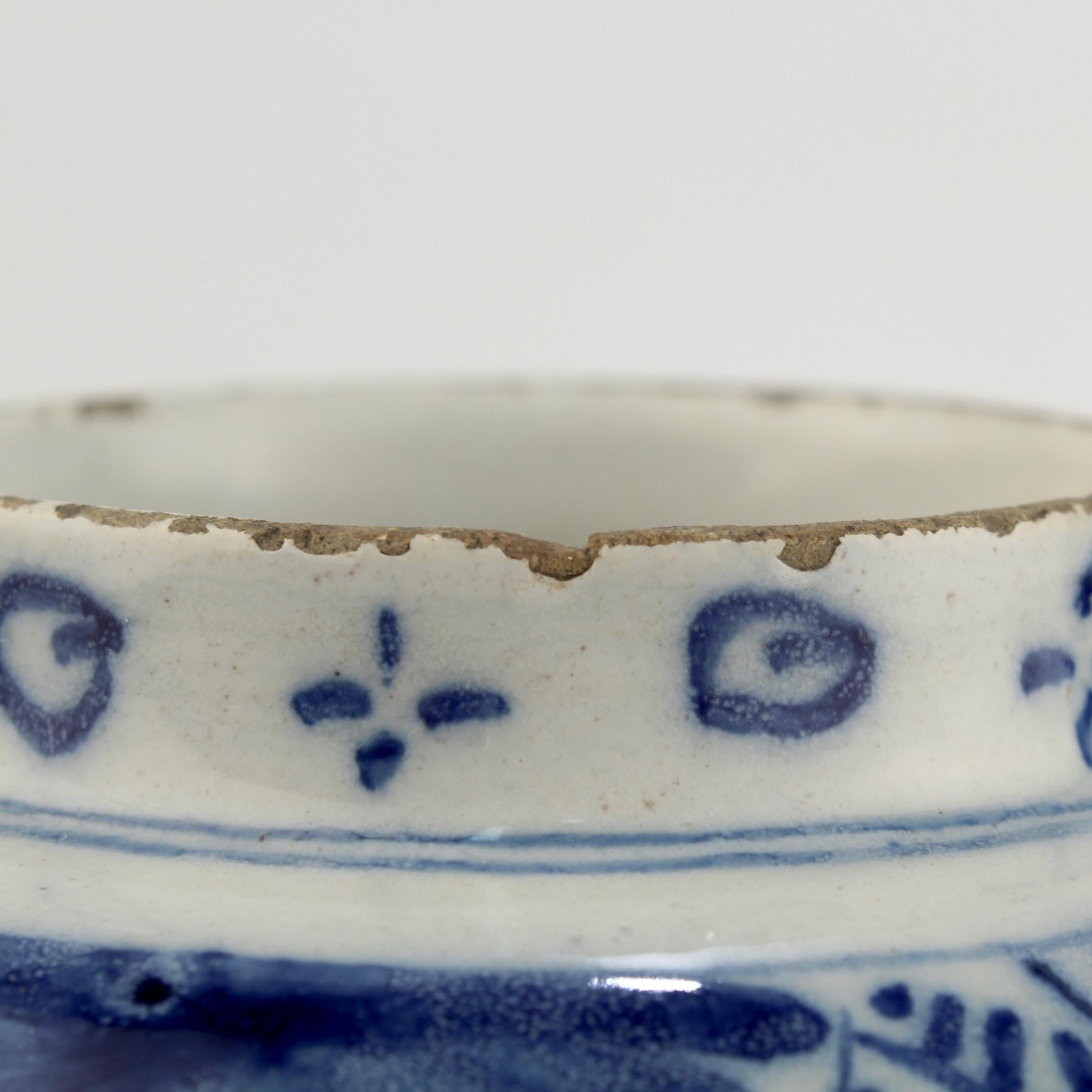 Antique 18th Century Dutch Delft Pottery Jar or Vessel 7