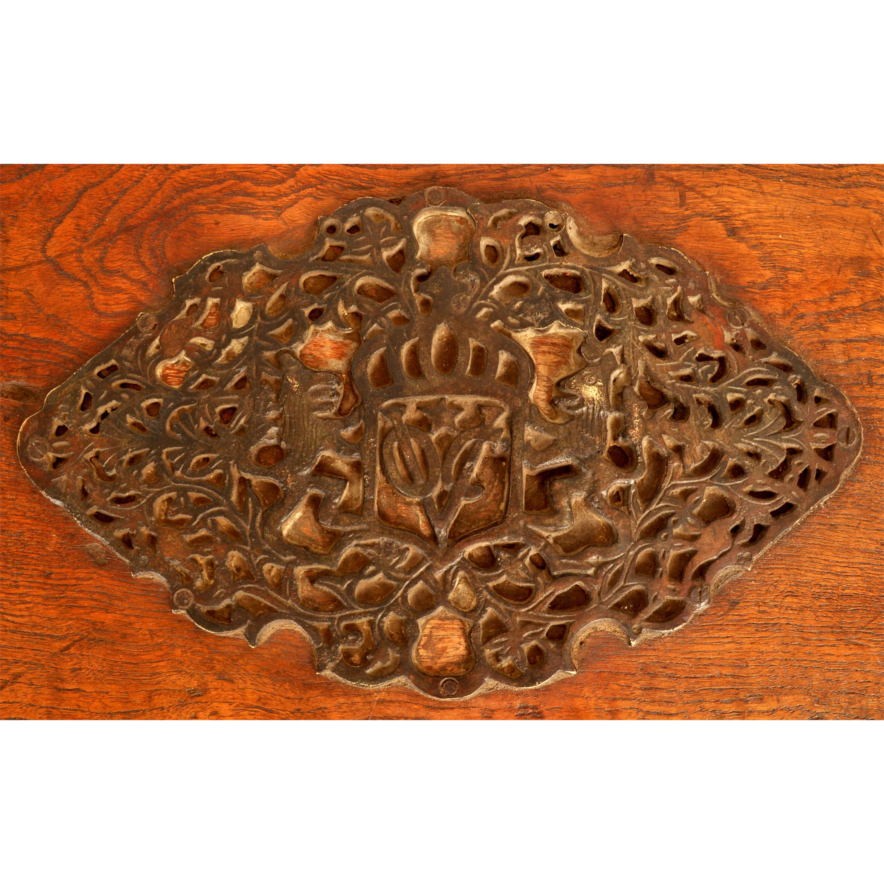 Antique 18th Century Dutch East India Company VOC Carved Teak Governor's Chest 7