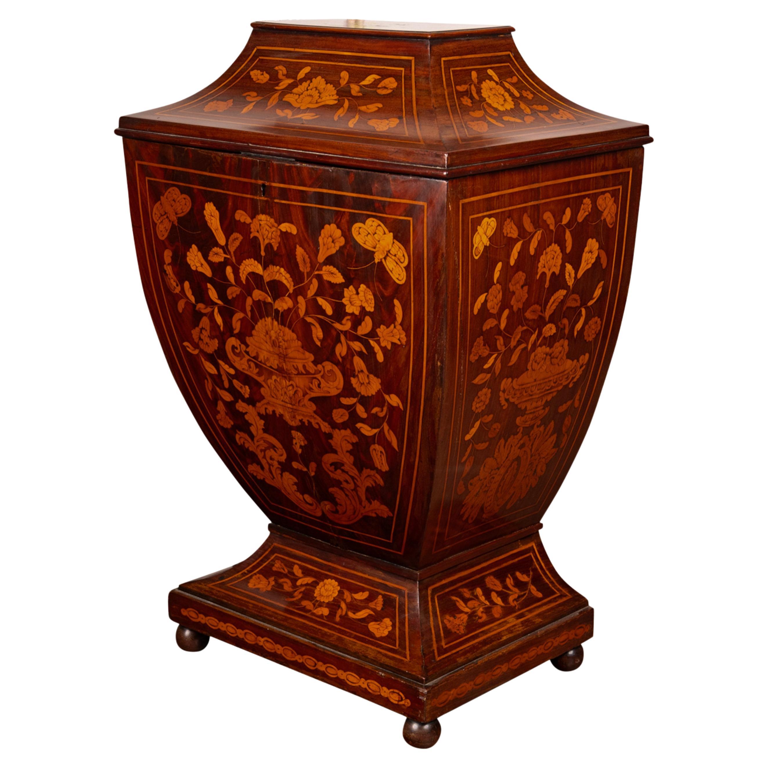 Antiguo enfriador de vino en forma de bomba de marquetería holandesa del siglo XVIII 1760 en venta