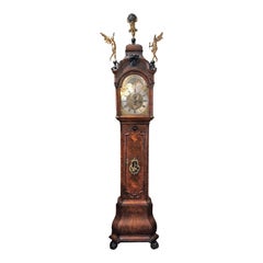 Antique 18th Century Dutch Marquetry Tall Case Clock by Maker, J.P. Kroese