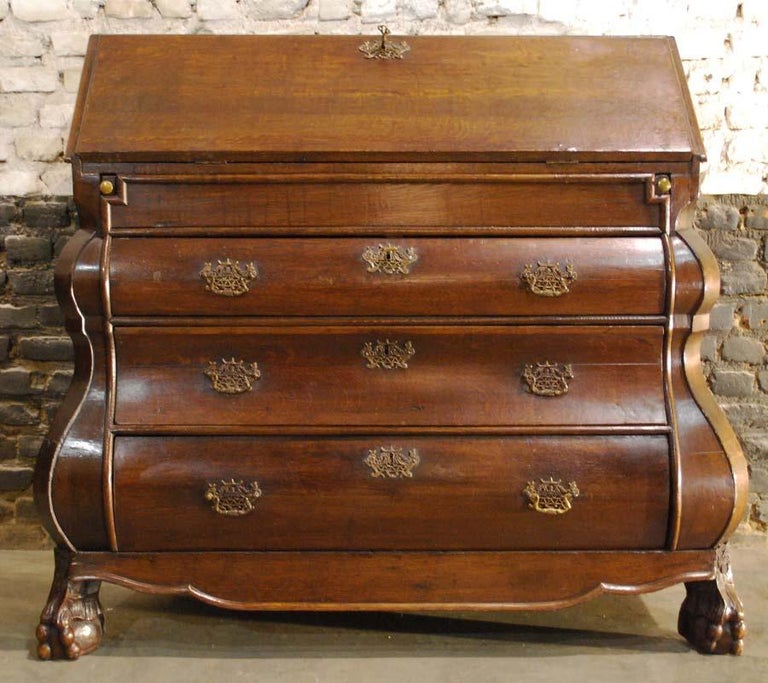 1940-50/'s #9310 Desk Gorgeous Vintage Dutch Secretary Bombe Design