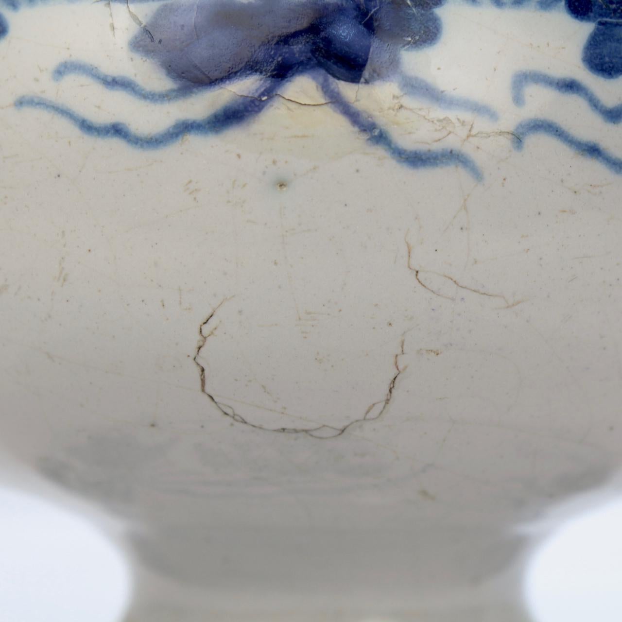 Antique 18th Century English Bristol Delftware Pottery Urn or Vase 4