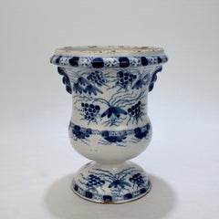 Antique 18th Century English Bristol Delftware Pottery Urn or Vase