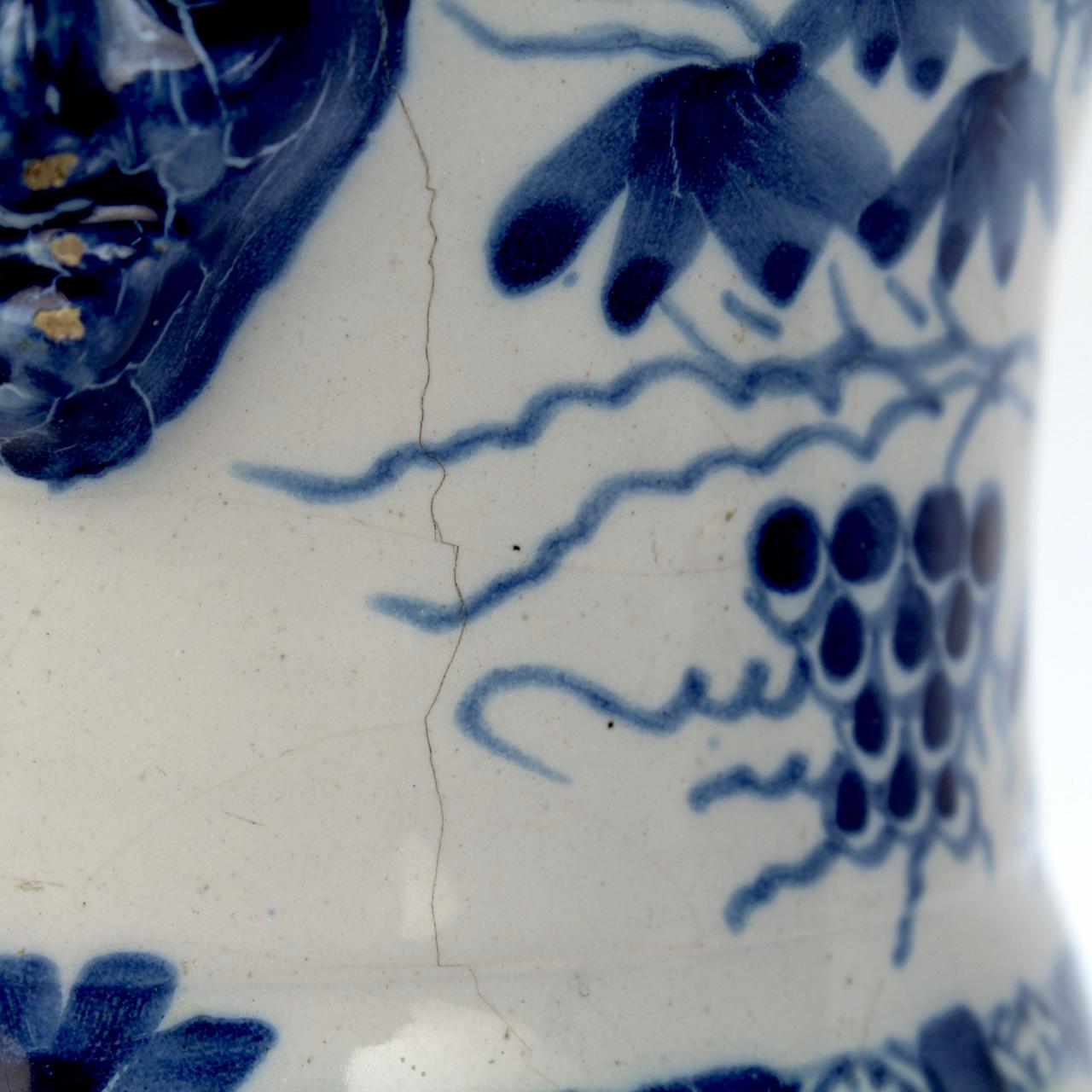 Antique 18th Century English Bristol Delftware Pottery Urn or Vase 2