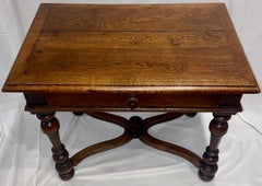 Antique 18th Century English Carved Oak Wine Table, Circa 1790