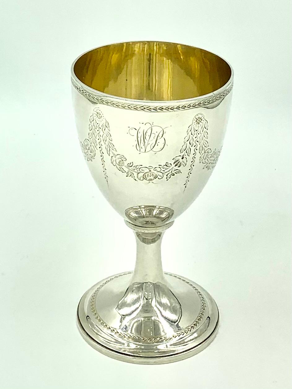 Antique 18th Century English George III Period Sterling Silver Goblet, 1783 For Sale 2