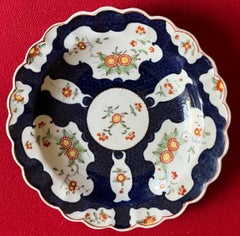18th Century English Georgian First Period Worcester Porcelain Blue Scale Plate