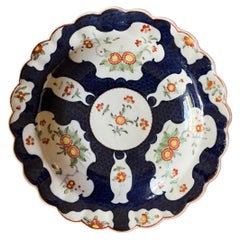 18th Century English Georgian First Period Worcester Porcelain Blue Scale Plate
