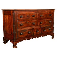 Antique 18th Century English Georgian Mahogany Hinged Top Mule Chest Coffer 1780