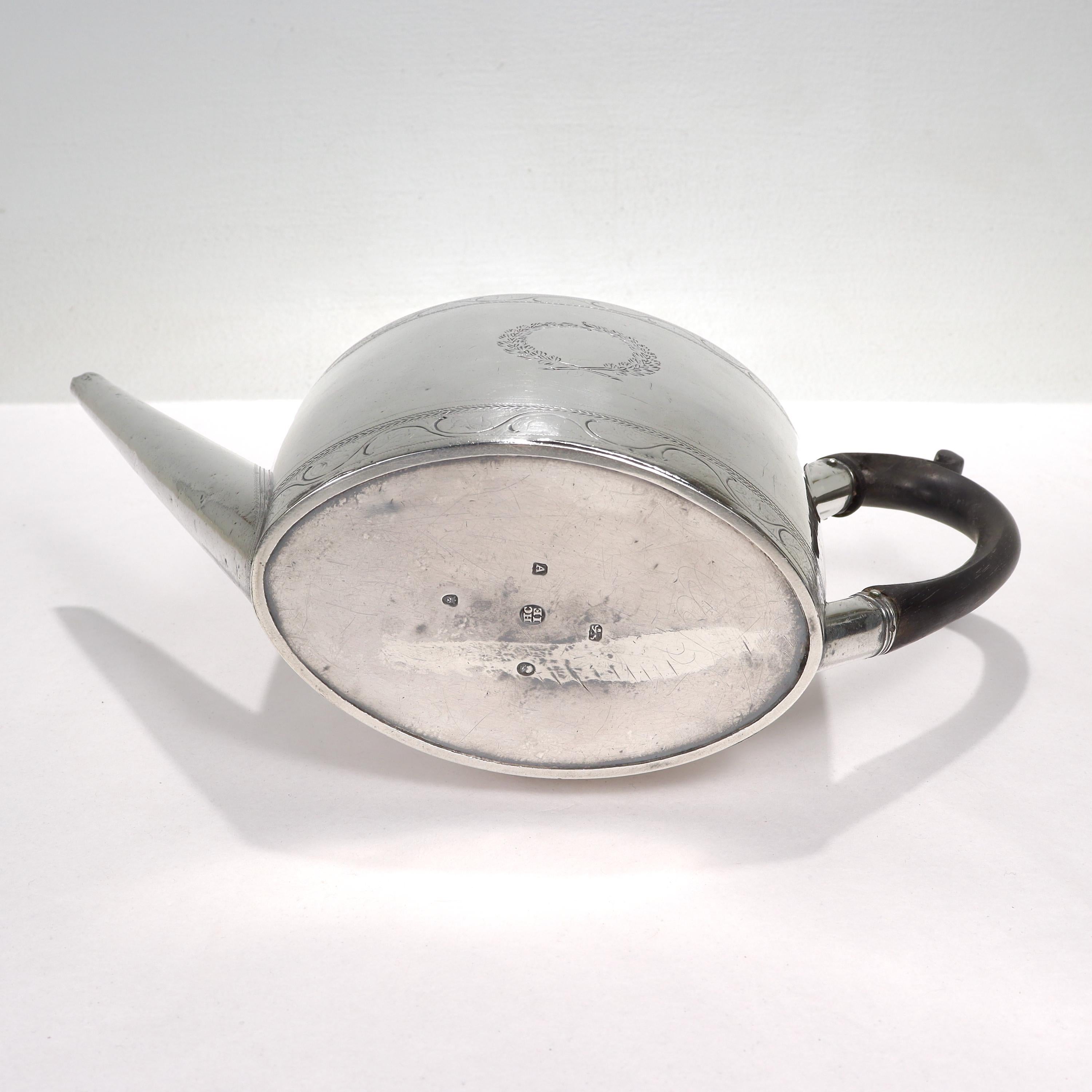 Antique 18th Century English Georgian Sterling Silver Teapot by Chawmer & Eames 8
