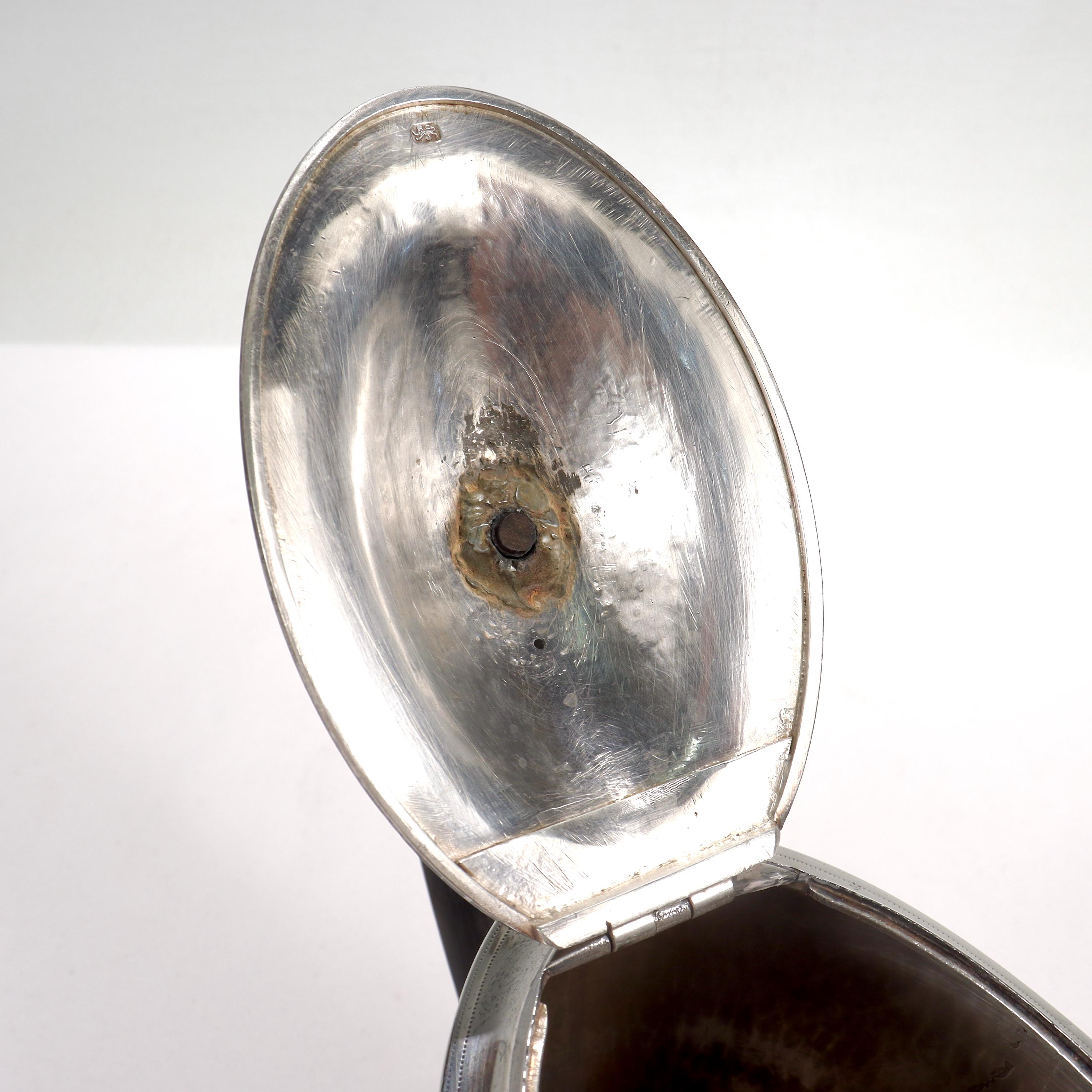 Antique 18th Century English Georgian Sterling Silver Teapot by Chawmer & Eames 9
