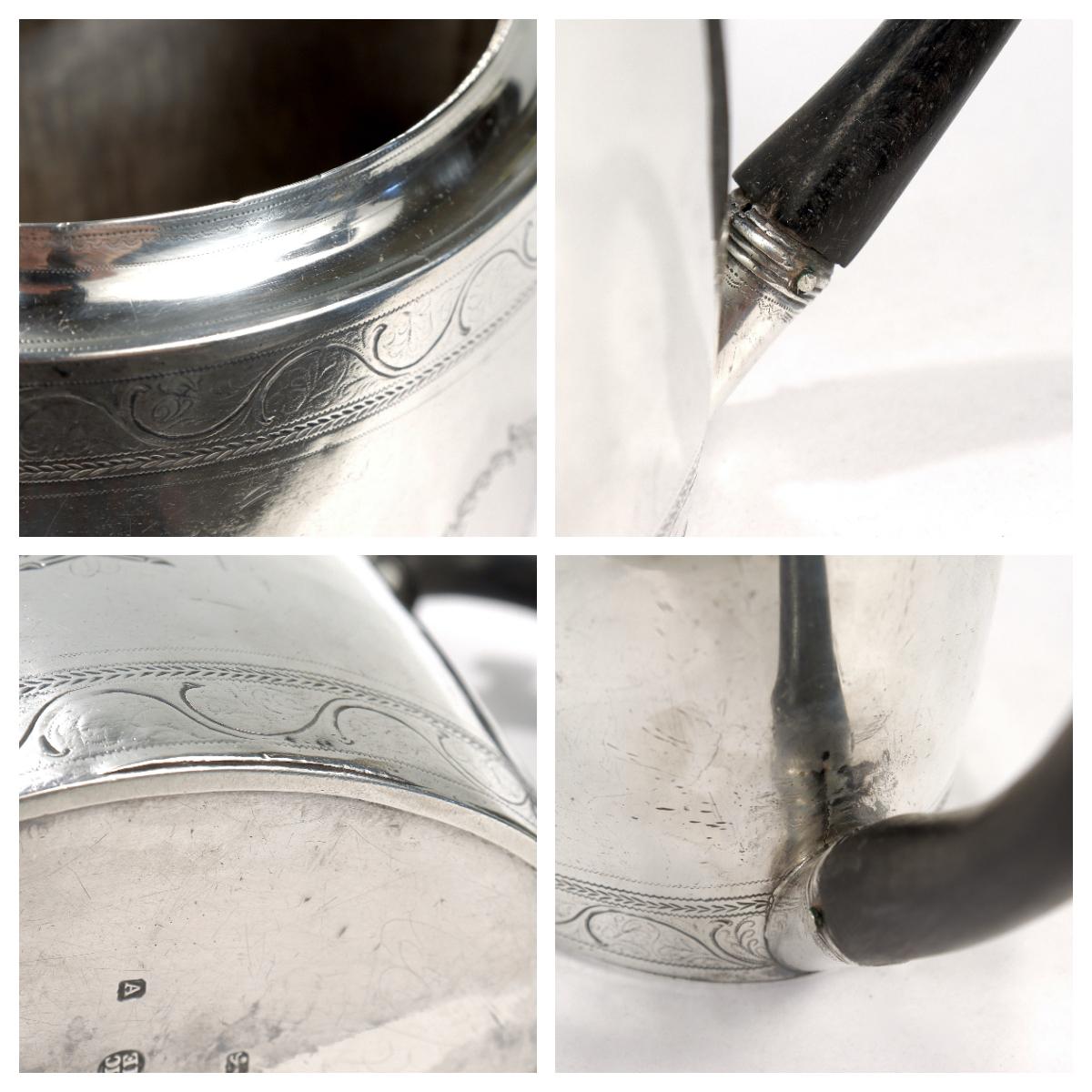 Antique 18th Century English Georgian Sterling Silver Teapot by Chawmer & Eames 13