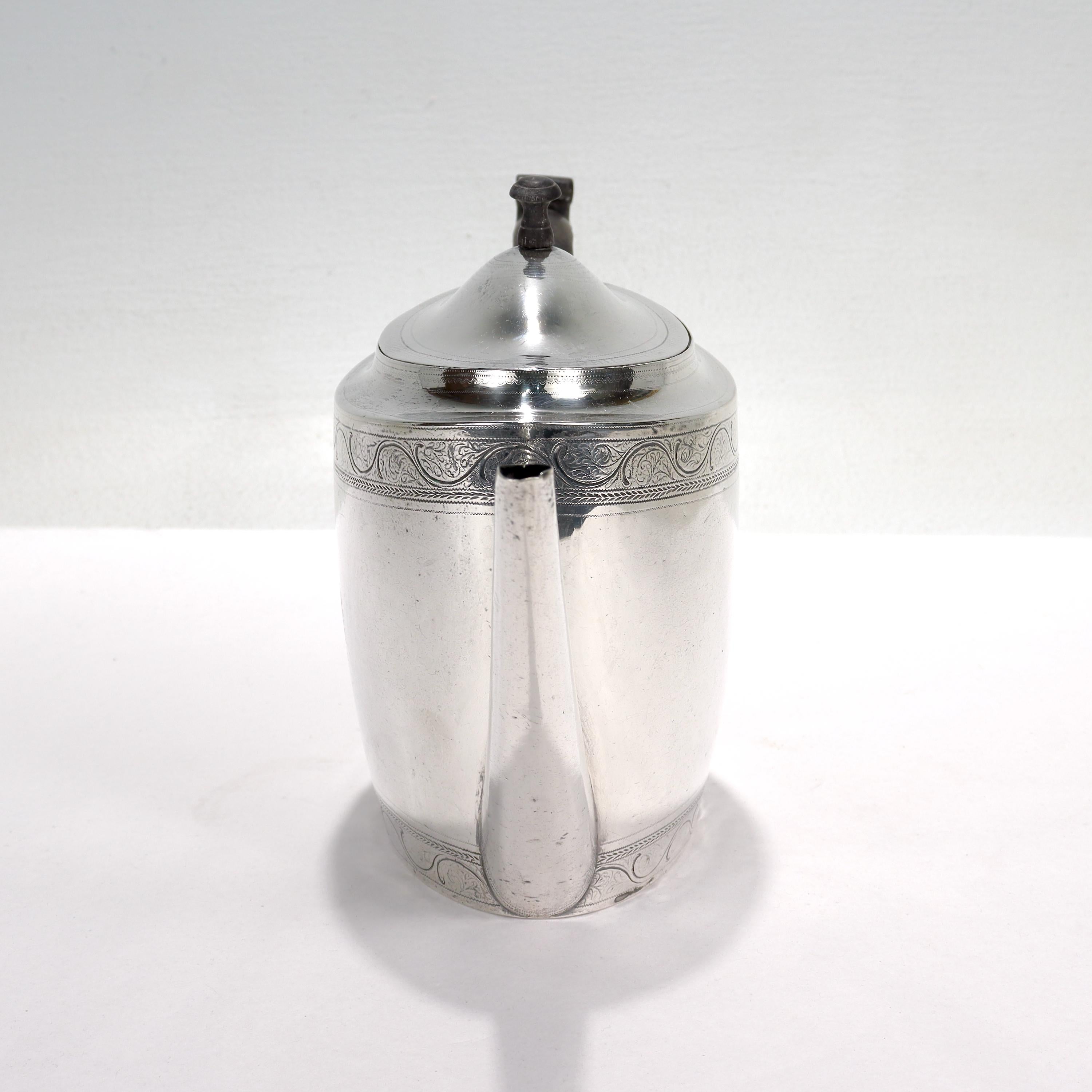 Antique 18th Century English Georgian Sterling Silver Teapot by Chawmer & Eames 2