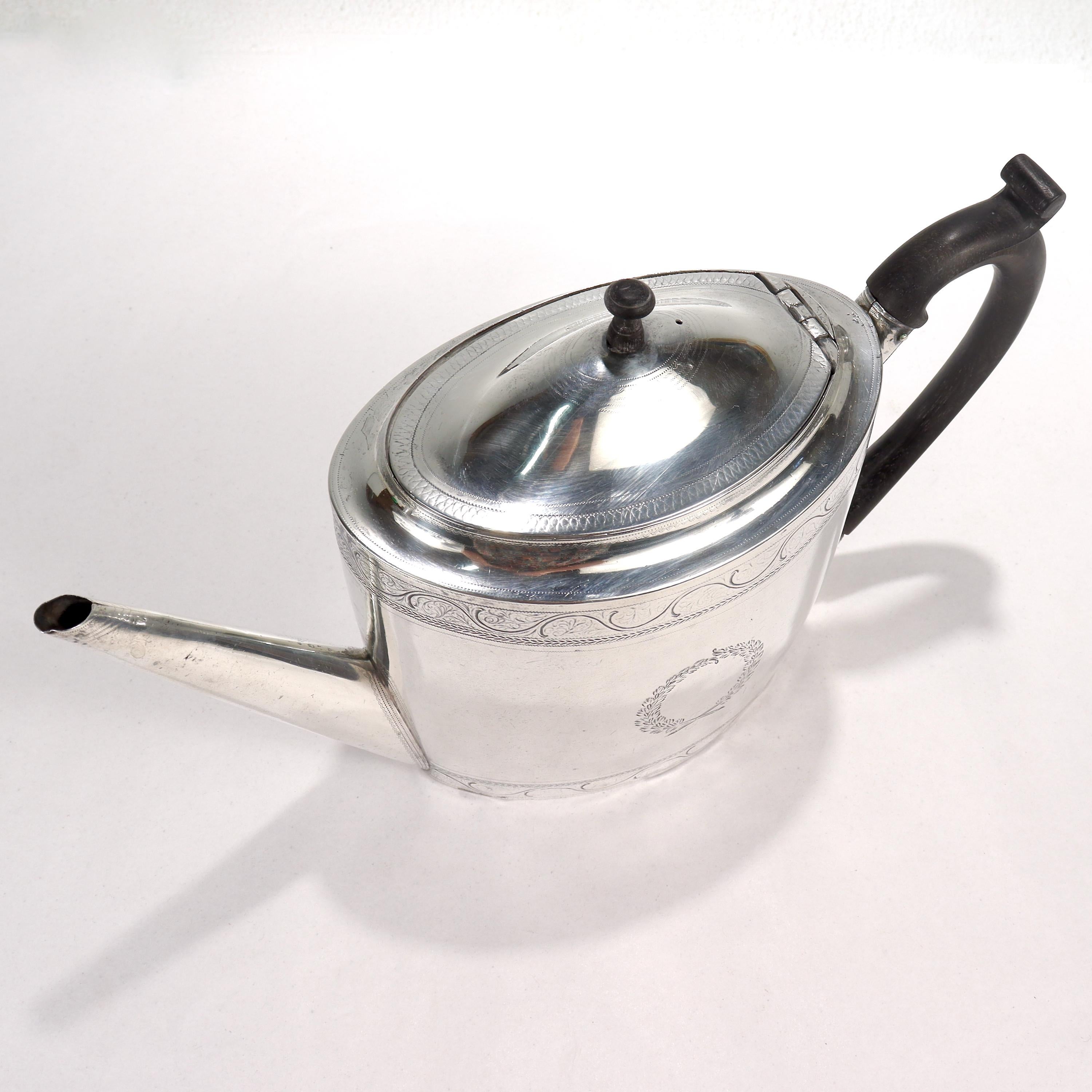 Antique 18th Century English Georgian Sterling Silver Teapot by Chawmer & Eames 3