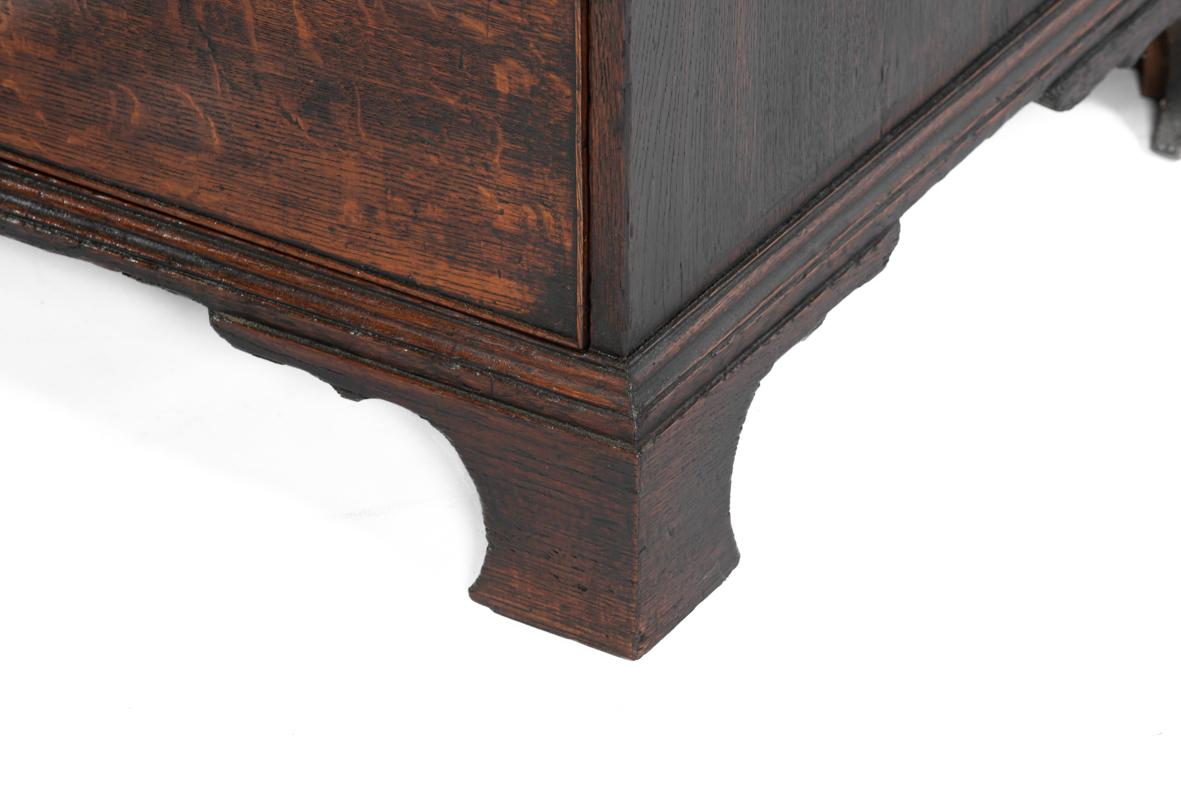 Antique 18th century English light warm brown oak Georgian slant front desk For Sale 9