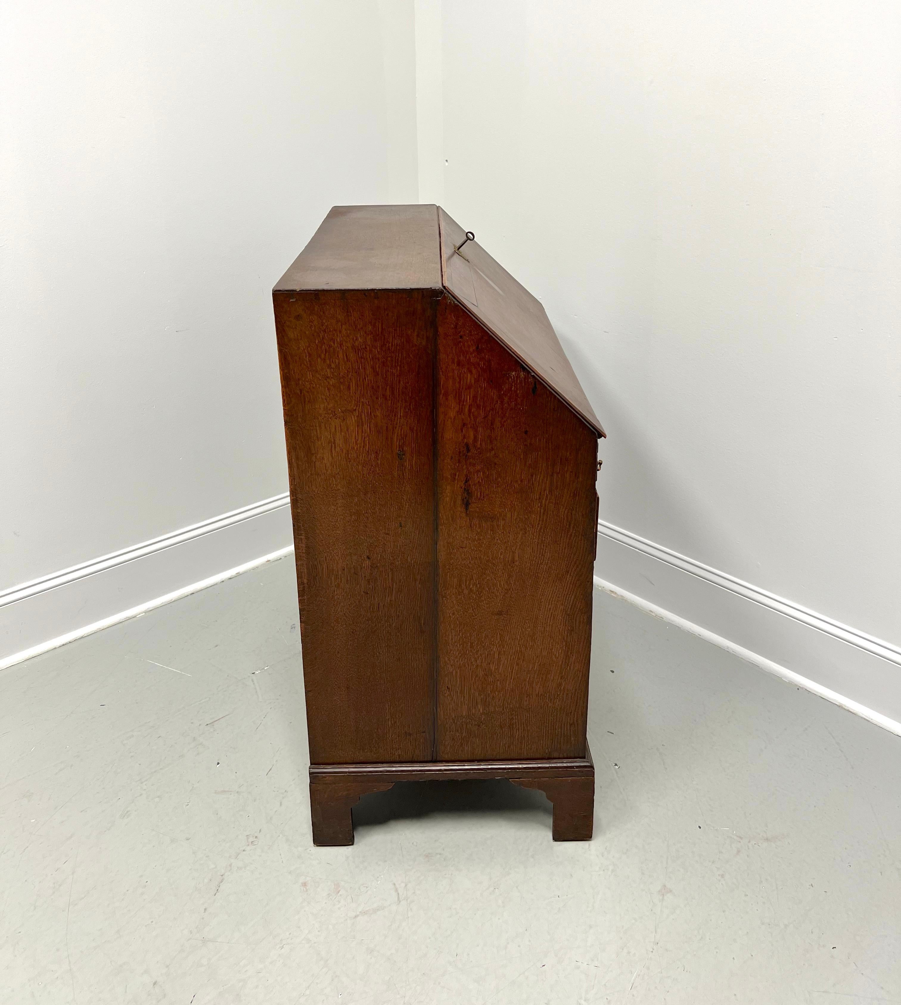 Antique 18th Century English Oak Chippendale Slant Drop Front Secretary Desk In Good Condition For Sale In Charlotte, NC