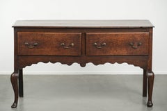 Antique 18th-century English oak dresser/sideboard with brass handles