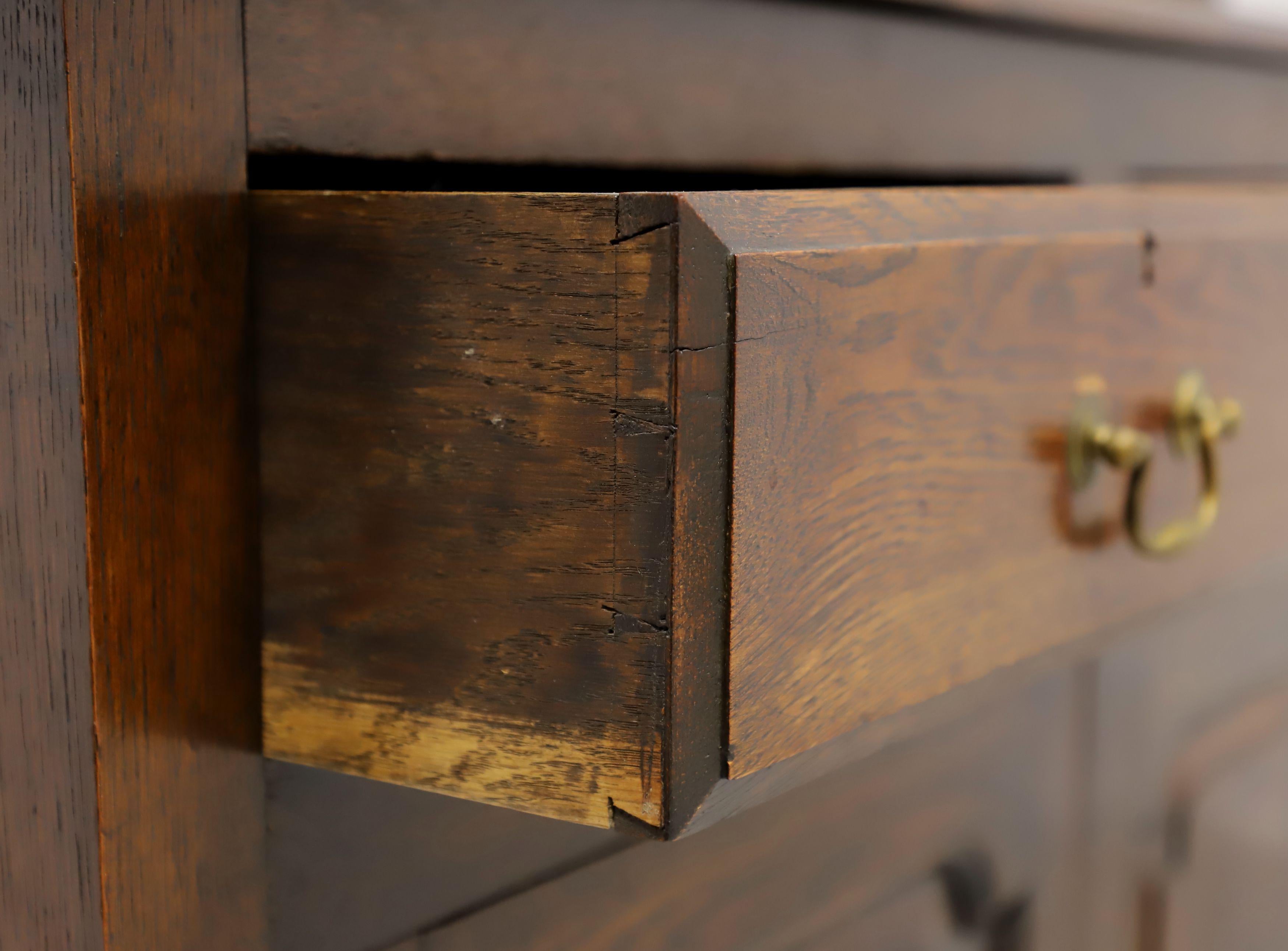 Antique 18th Century English Oak William & Mary Style Pewter Cupboard Hutch For Sale 6
